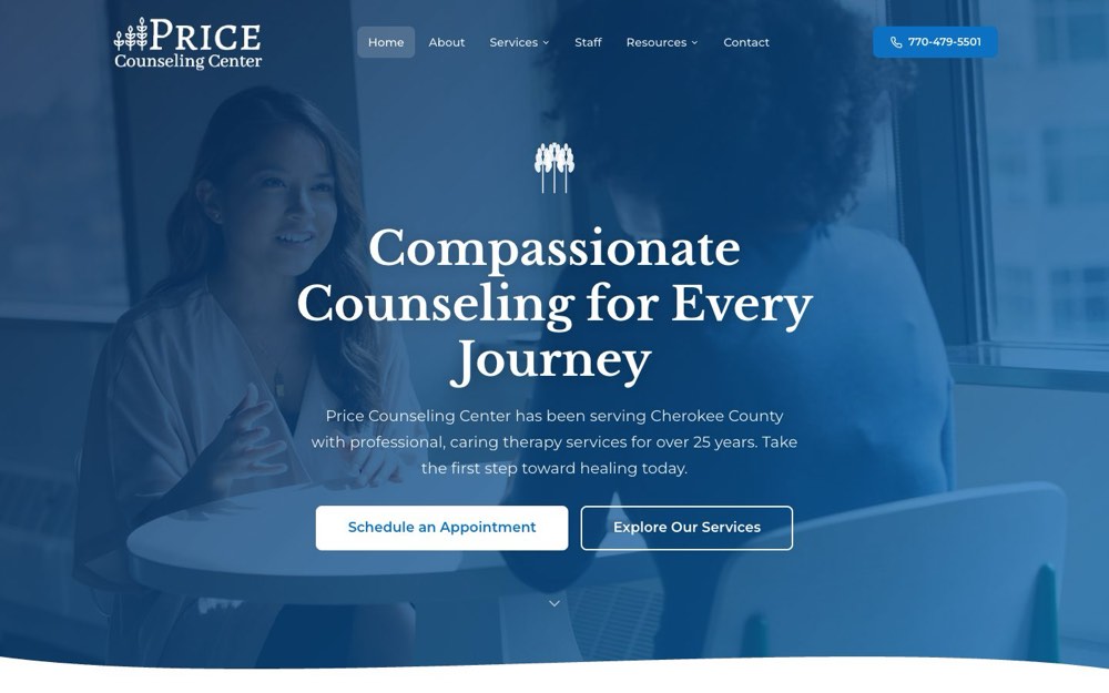 Price Counseling Center website